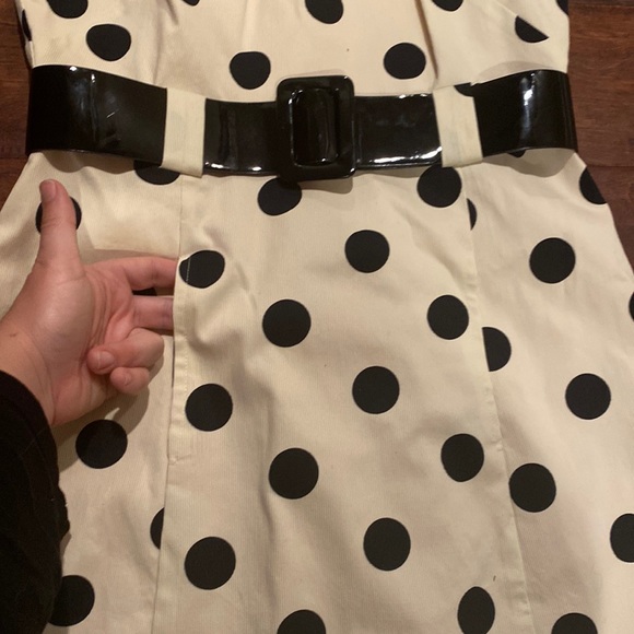 Eliza J Polka Dot Dress with Belt and Pockets - Picture 2 of 4